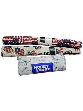 3pc Autumn Fabrics Fat Quarters Remnants Colors Designs Cotton Quilting Craft